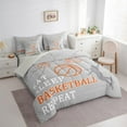 thumbnail image 3 of Castle Fairy Children Teens Adults Eat Sleep Basketball Bedding Comforter Set 7-Piece,Grey Orange King Bedding Sets,Sport Gamer Ultra Soft Bed Sheets,Ultra Soft Home Decor,Reversible, 3 of 8