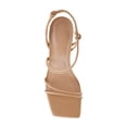 thumbnail image 3 of MARC FISHER Womens Beige Asymmetrical Padded Davia Square Toe Flare Slip On Slingback Sandal 5.5 M, 3 of 4