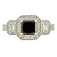 thumbnail image 2 of Dazzlingrock Collection 2.00 Carat (ctw) 10K Princess & Round Black & White Diamond Engagement Ring, Yellow Gold, Size 4, 2 of 2
