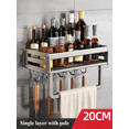 thumbnail image 7 of Kitchen punch-free wall-mounted shelf seasoning space aluminum multi-functional storage (single layer-30cm), 7 of 7