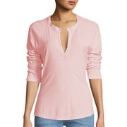 James Perse Light Pink Split Neck Raglan T-Shirt (0)