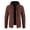 Brown, variant on Fesfesfes Men's Plush Lining Jacket Fall And Winter Warm Tops Stand Collar Sweater Coat Casual Fleece Lined Jacket