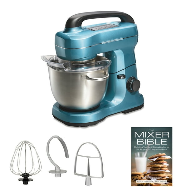 Hamilton Beach 4 Quart 300W 7 Speed Countertop Stand Mixer & 300 Recipe