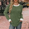 thumbnail image 4 of JGGSPWM Long Sleeve Shirts for Women Lightweight Casual Soft Sweaters Fall Outfits Color Block Winter Clothing Dressy Green XL, 4 of 7