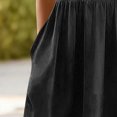 thumbnail image 5 of Puliio Summer Dresses for Women Short Sleeve Round Neck Embroidered Linen Midi Dress with Pockets, 5 of 6