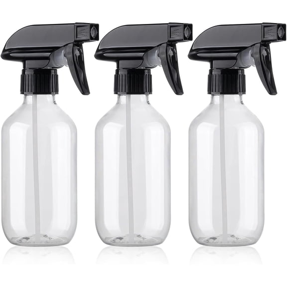 3 Pcs 10 oz / 300ml Refillable Fine Mist Spray Bottles, Adjustable Nozzle, Small Spray Bottles for Hair, Cooking & Cleaning