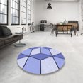 thumbnail image 4 of Ahgly Company Machine Washable Indoor Square Transitional Royal Blue Area Rugs, 4' Square, 4 of 7