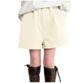 thumbnail image 7 of OGLCCG Girls Cotton Shorts Kids Athletic Running Sweat Shorts with Pockets Summer Casual Elastic Waist Beach Shorts 3-16 Years, 7 of 7
