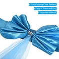 thumbnail image 3 of Uxcell Stretch Satin Chair Sashes Bows Chair Bands Decoration Mesh Yarn Floating Tied Blue 6, 3 of 6