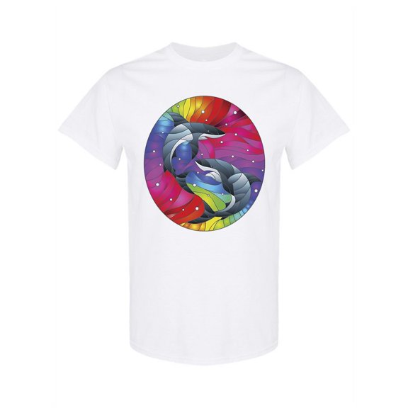 Stained Glass Sharks T-Shirt Women -Image by Shutterstock, Female Small