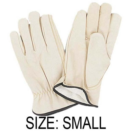 - Men's Top Grain Fleece Lined Cowhide Gloves - Small Size : ( Pack of 2 Pairs ) (Maxi Star: GL-25102-Z02)