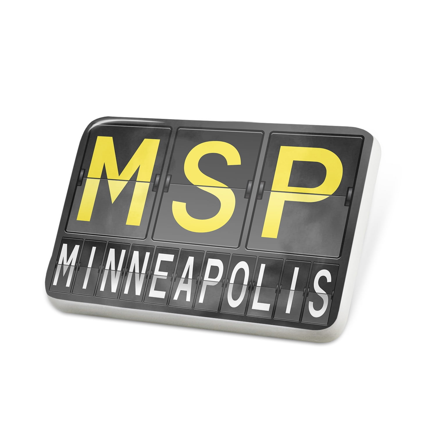 Porcelein Pin MSP Airport Code for Minneapolis Lapel Badge NEONBLOND