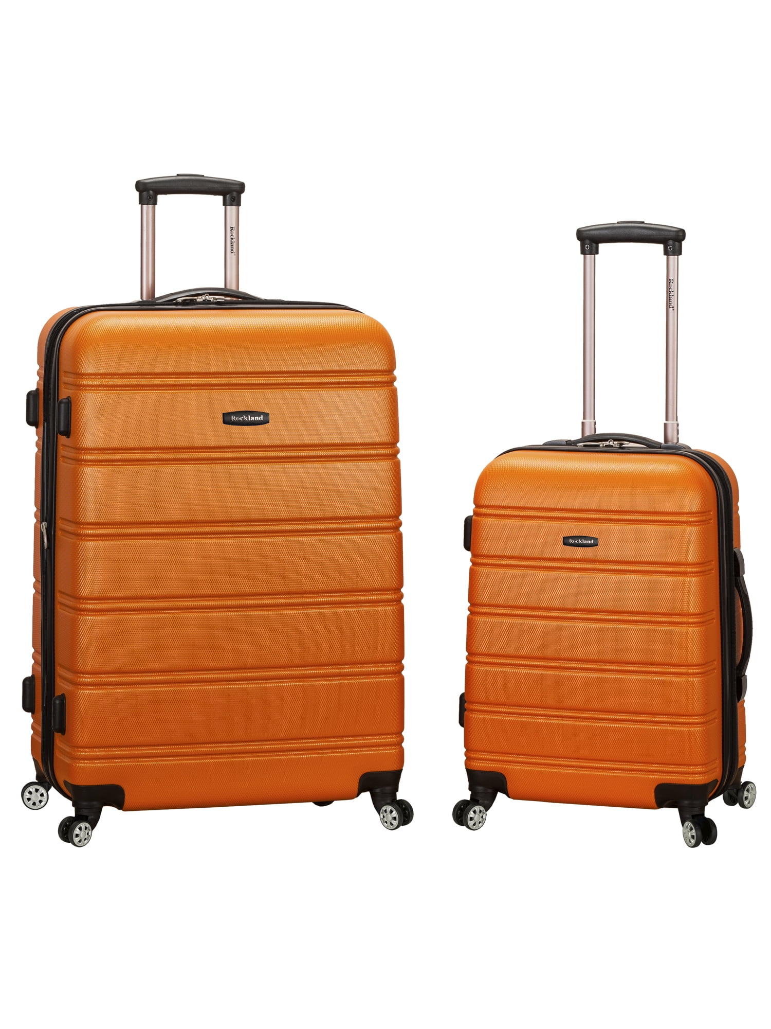 Rockland Melbourne 2pc Expandable ABS Hardside Carry On Spinner Luggage Set - Orange