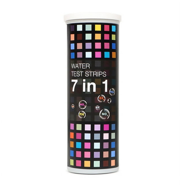 100 Pcs 7 en 1 Papier de Test de PH Bandelettes de Test de Chlore/ph/dureté Polyvalentes pour Aquariums Papier de Test d'Eau de Puits