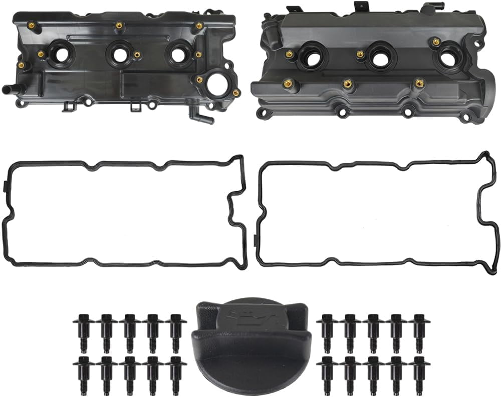 Valve Cover Set with Gasket and Oil Cap 132645W510 Replacement for Nissan Pathfinder Infiniti QX4 2002–2004 3.5L V6 Engines