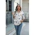 thumbnail image 4 of Zeagoo Women's 3/4 Sleeve V Neck Shirts Casual Basic Floral Blouses Fashion Business Work Tunic Tops, 4 of 6