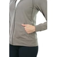 thumbnail image 7 of ToBeInStyle Women's Thin Fabric Long Sleeve Kangaroo Pocket Zip Up Hoodie - Taupe - Small, 7 of 7