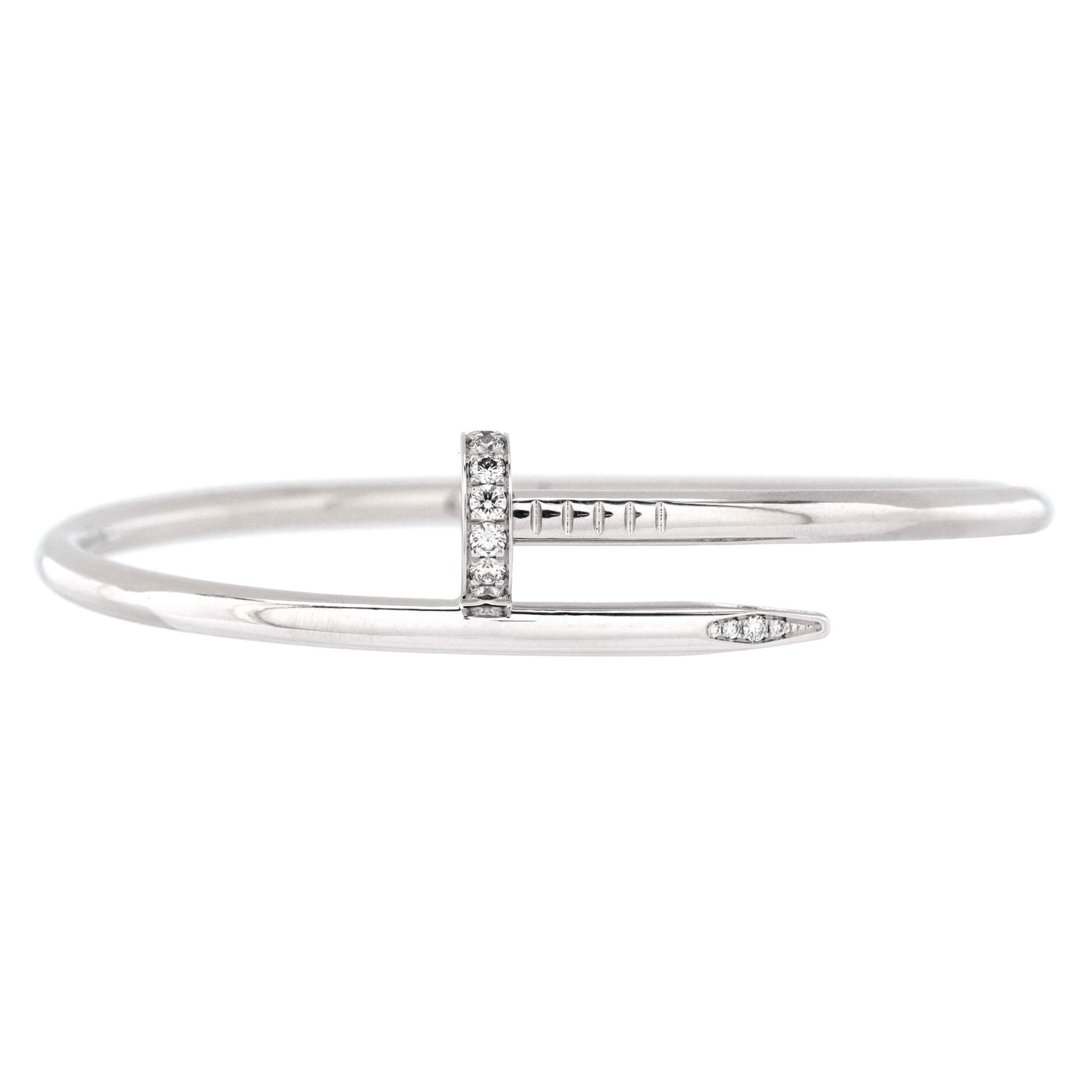Pre-Owned Cartier Juste un Clou Bracelet 18K White Gold with Diamonds Classic By Rebag
