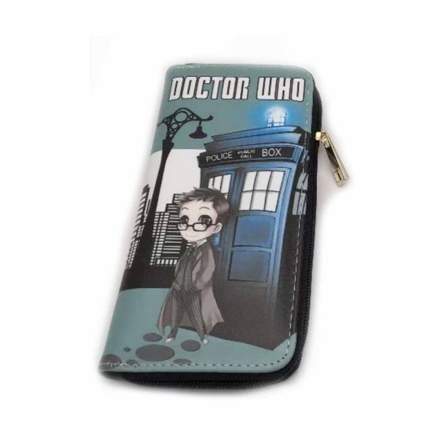 Billetera plegable delgada con diseño de personajes de anime de Wallet Doctors Whos