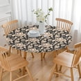 thumbnail image 3 of Pioneer Flower Floral Print Pattern Round Fitted Tablecloth with Elastic Edge,Dining Table Cover Waterproof,Outdoor Round Tablecloth for Camping,Dining,Indoor and Outdoor, 3 of 7