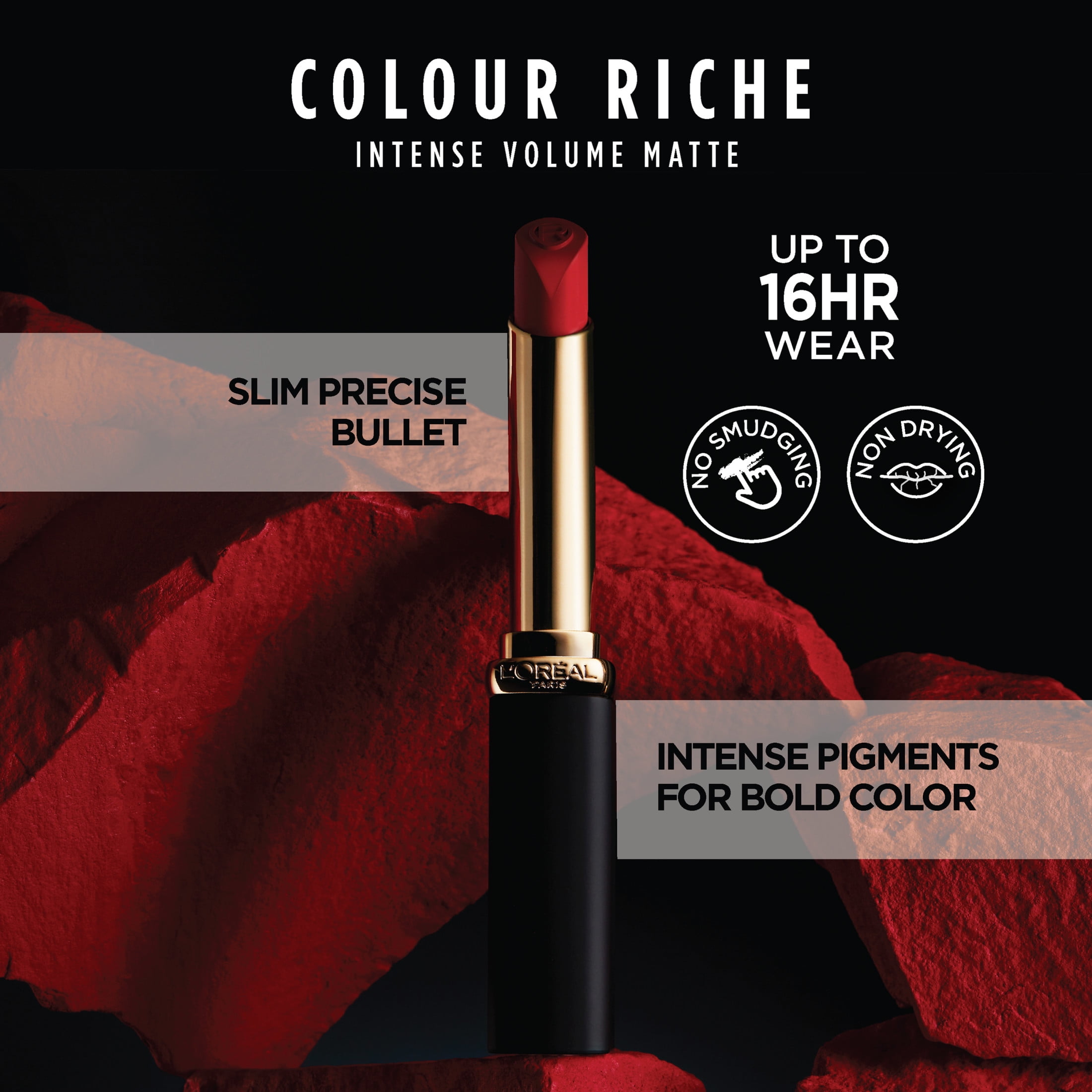 L'Oreal Paris Colour Riche Intense Volume Matte Lipstick Stick, Mauve, 0.06 oz