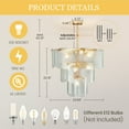 thumbnail image 6 of LovingAHome 3-Layer Gold Crystal Chandeliers Glass Chandelier 8-Light Modern Ceiling Light Fixtures for Living Room Bedroom Dining Foyer, 6 of 8