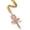 Gold, variant on 14K Gold Over Finish Simulated Diamond Iced out Bling Custom Pink Egyptian Ankh Cross Charm Pendant Necklace, Gift For her, Mothers day