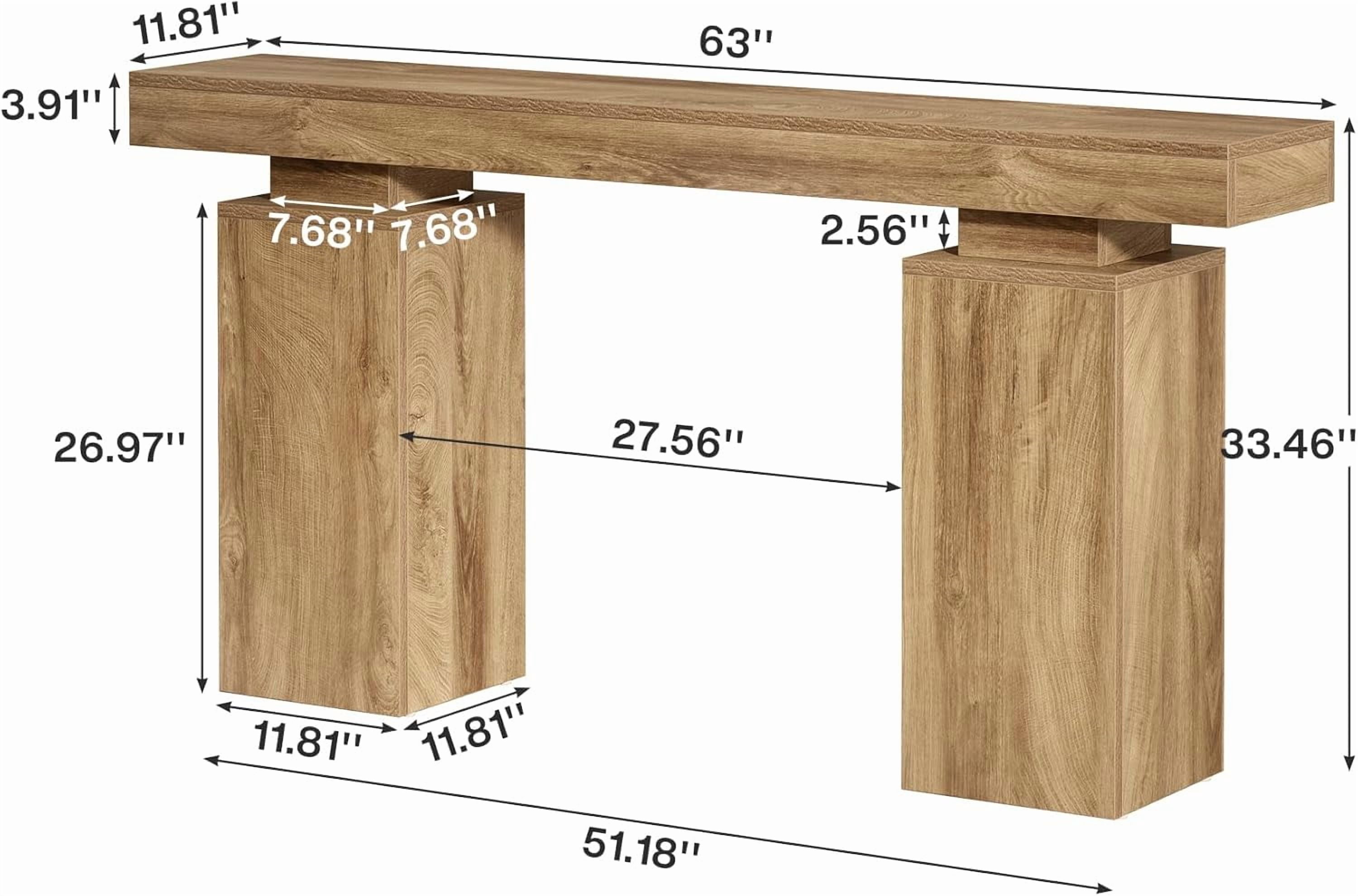 Tribesigns 63-Inch Long Console Table, Farmhouse Entryway Table Behind Couch