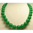 thumbnail image 3 of K-KED BEAUTIFUL NATURAL GREEN JADE 12MM ROUND GEMSTONE BEADS NECKLACES 18" STRAND, 3 of 4