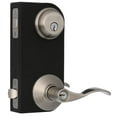 thumbnail image 2 of Schlage FB50NVFLA619 Satin Nickel Single Cylinder Deadbolt & Keyed Entry Flair Lever, 2 of 4