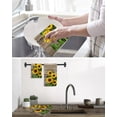 thumbnail image 5 of Sunflower Welcome Kitchen Dish Towels for Drying Dishes Set of 3, Farmhouse Brown Wood Grain Rustic Waffle Weave Microfiber Hand Tea Bathroom Towels Quick Dry & Absorbent Towel 15.7x23.6, 5 of 7