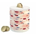 thumbnail image 1 of Peach Piggy Bank, Raspberries Blueberries Cranberries Food Themed Design with Abstract Circle Backdrop, Ceramic Coin Bank Money Box for Cash Saving, 3.6" X 3.2", Multicolor, by Ambesonne, 1 of 4
