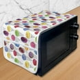 thumbnail image 1 of Ice Cream Microwave Oven Cover, Summer Pattern with Hand-drawn Cones Ice Cream Toppings with Watercolor Spots, Water Resistant Organizer with Pockets for Kitchen, 36" x 12", Multicolor, by Ambesonne, 1 of 4