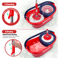 thumbnail image 4 of SUGARDAY Spin Mop and Bucket System with Wringer Set for Floors with 3 Microfiber Mop Heads, Red, 4 of 6