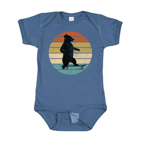 

Inktastic Skateboard Bear Retro Sunset Gift Baby Boy or Baby Girl Bodysuit