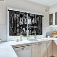 thumbnail image 6 of Black Kitchen Curtains 36 Inch Length Kitchen Doodle Window Curtains Over Sink Set of 2, Funny Short Tier Curtain for Kitchen, Abstract Small Kitchen Decor, 6 of 6