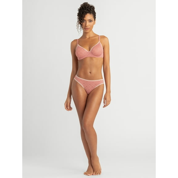 Jessica Simpson Women's Pointelle Lace Balconette Bra, Size 34B-40DD