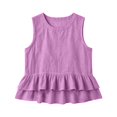 thumbnail image 7 of Womens Ruffle Linen Tank Tops Spring Summer Beach Cute Sleeveless Shirts Vest Top, Loose Fit Vacation Resort Casual Shirt(Light Purple,XL), 7 of 7