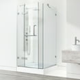 thumbnail image 6 of VIGO Monteray 36 in. L x 36 in. W x 79 in. H Frameless Hinged Square Shower Enclosure Kit in Brushed Nickel with Clear Glass, 6 of 11