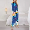 thumbnail image 3 of Sigee Abstract Color Splash for Women’s Pajama Sets Long-Sleeved Pjs Sets for Women 2 piece Sleepwear-XX-Large, 3 of 7