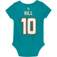 thumbnail image 3 of Infant Tyreek Hill Aqua Miami Dolphins Mainliner Player Name & Number Bodysuit, 3 of 3