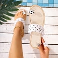 thumbnail image 5 of Sandals Women Dressy Women's Fashionable And Versatile Plus-Size Flops With Decorative Polka Dots for Spring And Summer Trendy And Comfortable Slippers White 43, 5 of 9