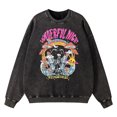 thumbnail image 2 of Sudadera con capucha de algodón para hombre, estilo vintage, desgastada, con diseño de esqueleto de noche maravilloso, mariposa y olas, ropa informal de gran tamaño, 2 of 5