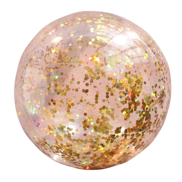 WDOplteas 40cm Juegos Piscina Inflable Brillo Confeti Pelota Playa (Oro)