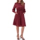 thumbnail image 2 of Vestido Casual de Malla con Estrellas Brillantes de Cuello Barco y Manga Larga Abullonada para Mujer XL Rojo, 2 of 5