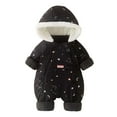 thumbnail image 2 of Letdown Baby Boys Girl Snowsuit Toddler Winter Coat Clothes 3-24M Hooded Jumpsuit Romer Puffer Outwear (Black,18-24 Months), 2 of 4
