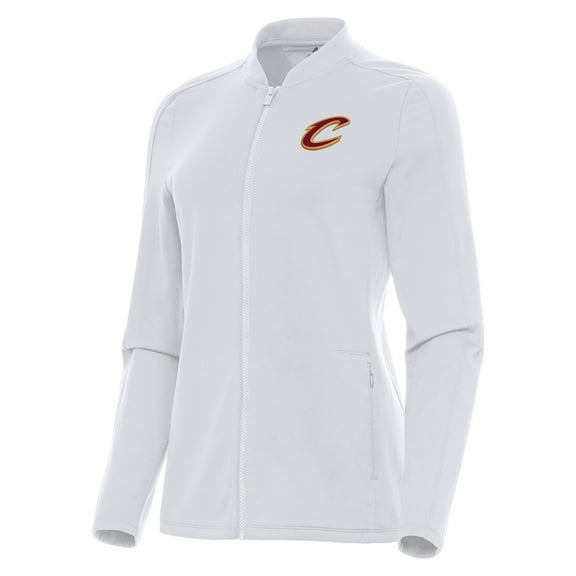 Women's Antigua White Cleveland Cavaliers Continual Full-Zip Jacket