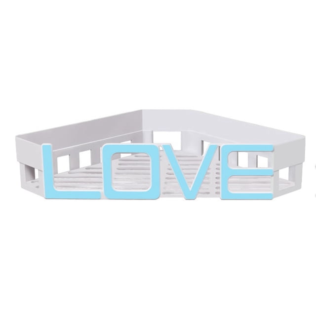 Coofit Bathroom Shelf Self Adhesive Love Pattern Shower Shelf Bathroom Storage Rack