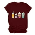 thumbnail image 4 of Patlollav Women Tees Under $10,Womens Loose Shirt Fashion Crewneck Easter Print Short Sleeve T-Shirt Casual Tops, 4 of 6