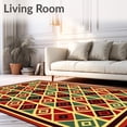 thumbnail image 2 of ODIKA 5'x7' Machine Washable Non-Slip Area Rug, Aztec Southwest Heritage Design High Traffic Rug, Red, 669172, 2 of 5